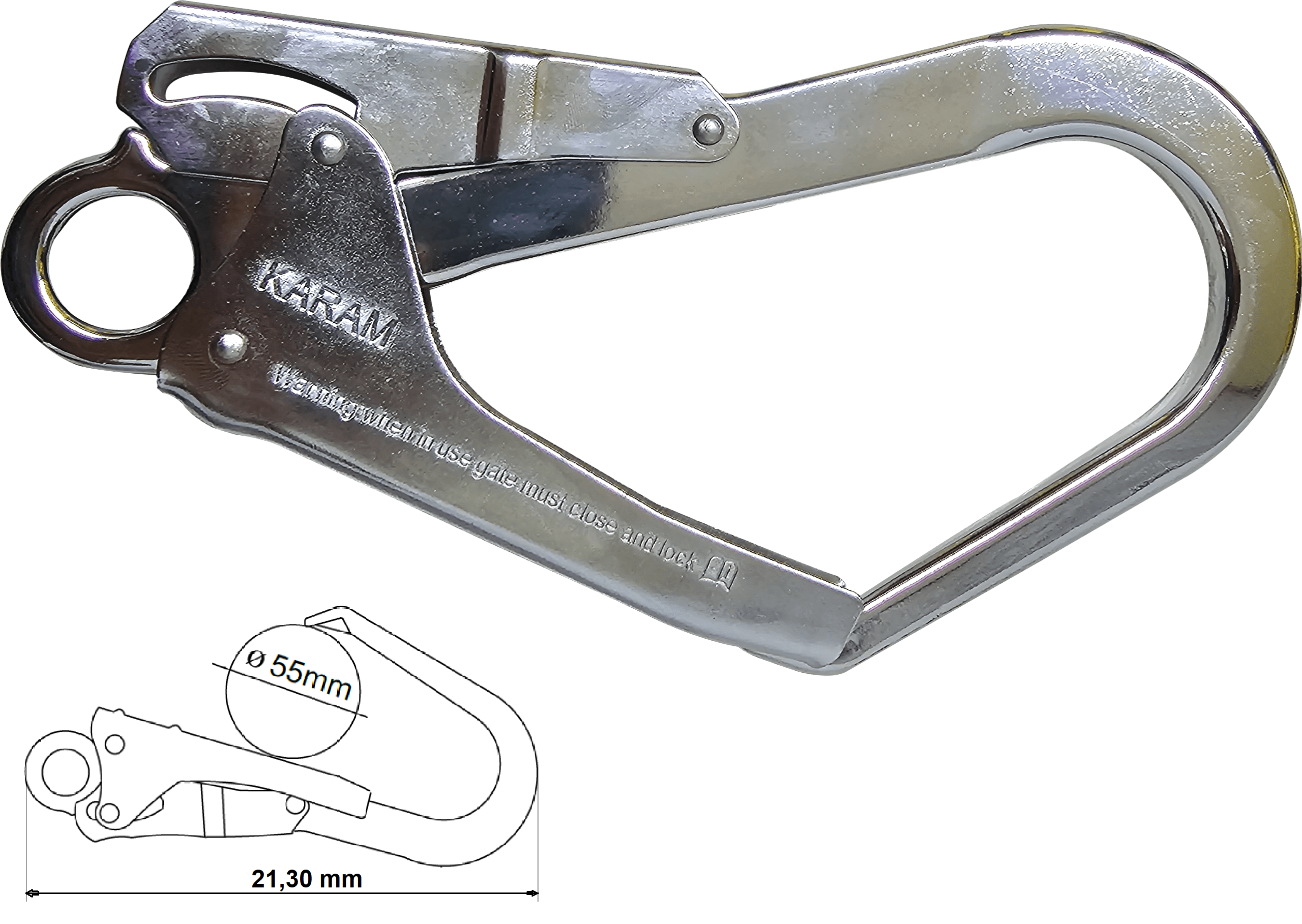 Karam KY2003-B 100mt. 14mm Mobil Dikey Yaşam Halatı, Büyük Kancalı, CE, EN 353-2 - Görsel 3