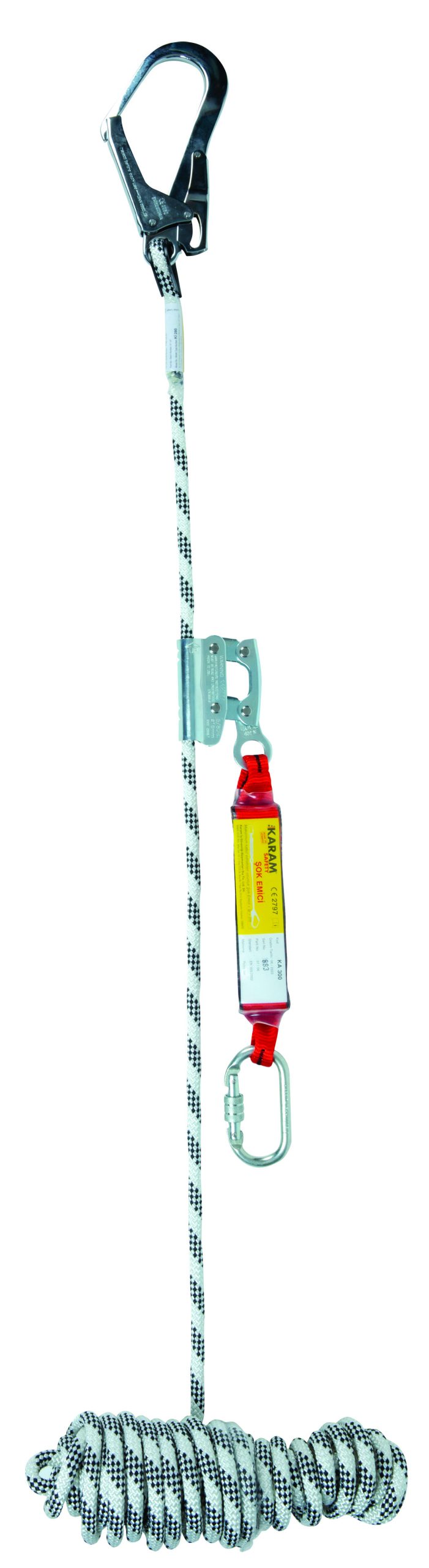 Karam KY2003-B 100mt. 14mm Mobil Dikey Yaşam Halatı, Büyük Kancalı, CE, EN 353-2