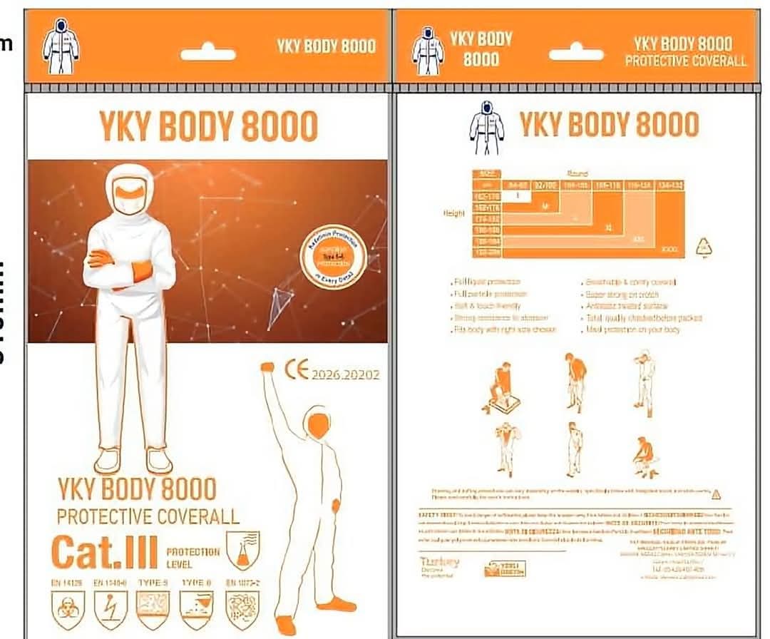 Lamineli Koruyucu Tulum, CE, EN 1073-2, EN 1149-5, EN 14126 - Görsel 2